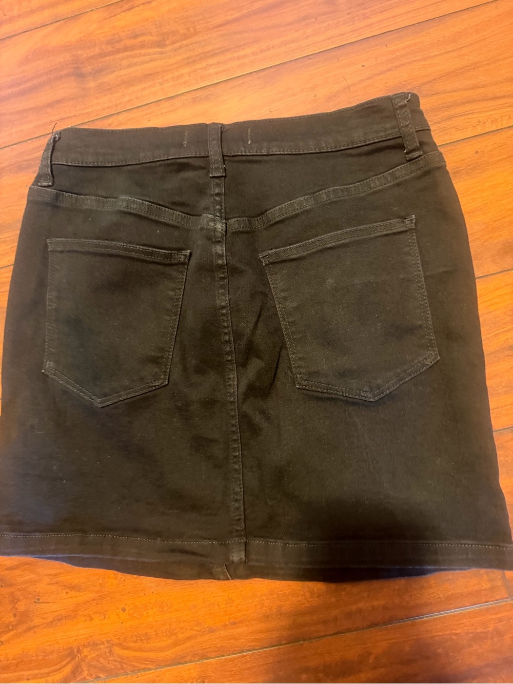 We The Free Black Denim Mini Skirt with Front Zip - Picture 3 of 8